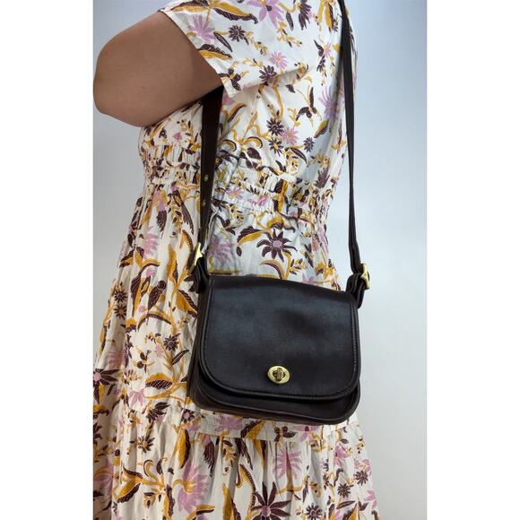 Vintage Coach Trail Bag 9965 Brown Leather Shoulder Crossbody Handbag - Picture 2 of 12